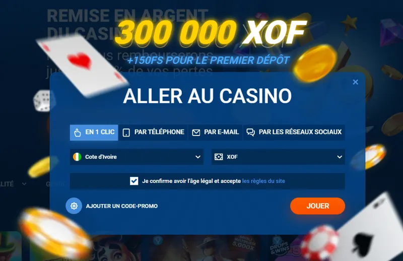 Formulaire d'inscription pour les nouveaux clients MostBet de Côte d'Ivoire