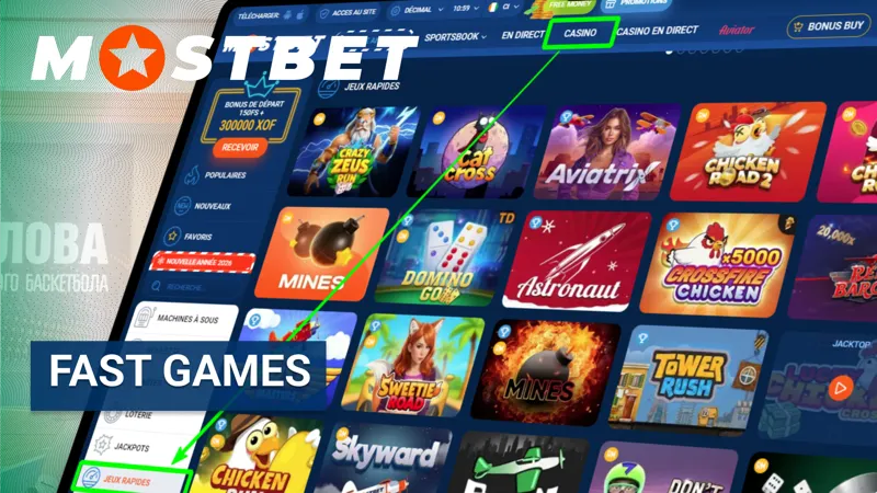 Fast Games de MostBet avec des jeux rapides et des résultats instantanés