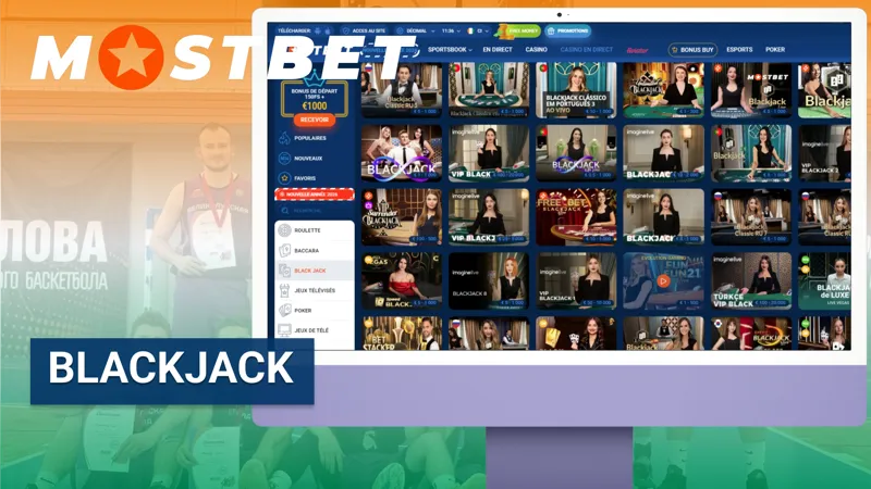 Jeu de blackjack sur MostBet avec règles classiques et options de mise flexibles