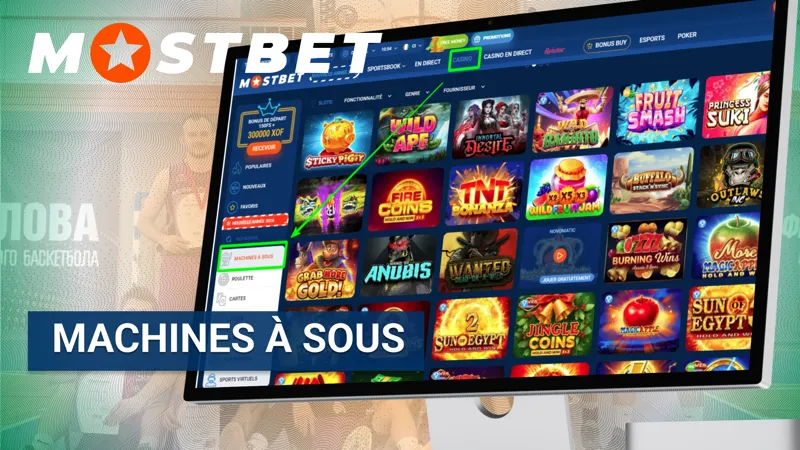 Machines à sous de MostBet avec thèmes variés, graphismes modernes et bonus attractifs