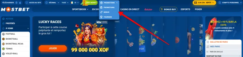 Où trouver des bons de réduction sur le site du bookmaker MostBet